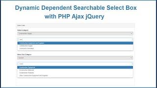 Ajax Dynamic Dependent Searchable Select Box in PHP using jQuery