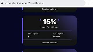 trxhourlyminer.com - best 1$ hourly #HYIP investment site.  earn 10.61% hrly for 10hrs #hyipsdaily