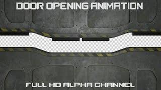 sci fi door opening animation full HD transparent background green screen