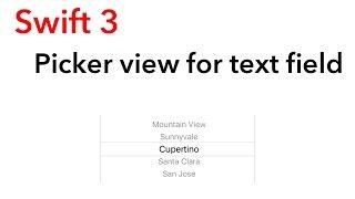 Picker View for UITextField (Swift 3 + Xcode8)