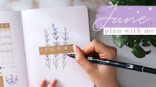 june 2022 bullet journal setup | plan with me | simple lavender theme 