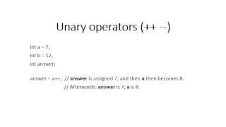 Unary Operators