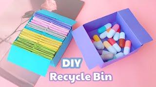 How to make Trash Bin from Paper | Origami Trash Bin Tutorial - Paper waste basket