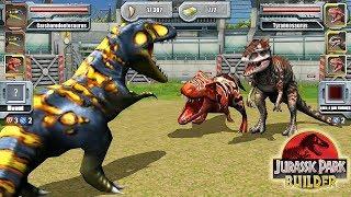 T rex vs Indominus Rex vs Carcharodontosaurus - Jurassic Park Builder