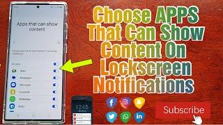 Samsung Galaxy S23 Ultra Choose APPS that Can Show Content in Lock Screen Notifications