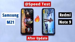 Samsung M21 Vs Redmi Note 9 Speed test After Update || One UI 2.5 Vs MIUI 12