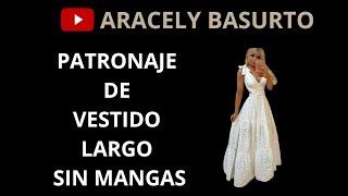 PATRONAJE DE VESTIDO LARGO SIN MANGAS