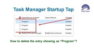 How to get rid of the entries showing as “Program” in Task Manager Startup Tab