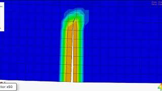 Crack propagation in a beam under impact loading simulated using XFEM | 4RealSim