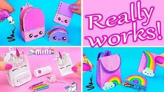 DIY Back to School ~ DIY Miniature School Supplies! Unicorn, Kawaii, Rainbow