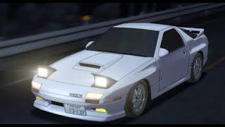 Ryosuke Takahashi drives with Takumi in his FC - Initial D Fourth Stage