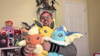 Pokémon Comfy Friends Jolteon Vaporeon & Flareon Plush Unboxing & Review (Eeveelutions)