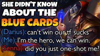 Blue Card Twisted Fate still One-Shots. And One-shotting makes you The Hero.