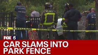 Car crashes through Centennial Olympic Park fence | FOX 5 News