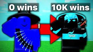 Becoming TANQR on MOBILE and DESTROY EVERYONE! (Roblox Bedwars)