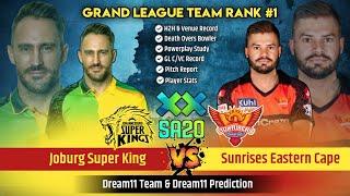 SUNE vs JSK Dream11 Prediction || ST George's Park Gqeberha Pitch Report || SA20 league live || SA20