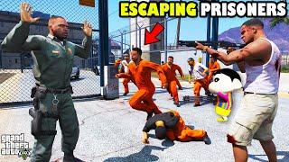 Franklin Helping Prisoners To Escape High Security Prison In GTA 5 | SHINCHAN and CHOP