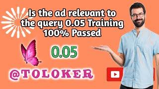 Is the ad relevant to the query 0.05 Training 100% Passed