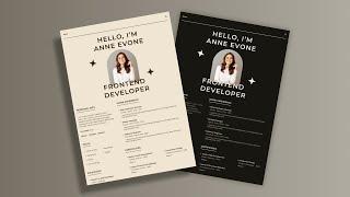 Responsive Resume Website Design Using HTML CSS & JavaScript