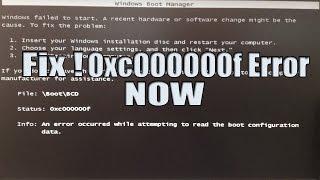 Fix windows startup error showing status 0xc000000f error