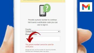 How to fix "This phone number cannot be used for verification. Gmail account" in Android or iPhone