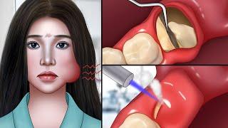 ASMR Impacted wisdom tooth extraction removal | Dental care animation