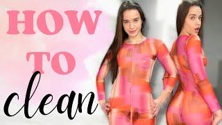 [4K] Cleaning | Wipe The Mirror In a Transparent Dress | Transparent Try-On Haul with Alice