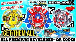 MY PREMIUM BEYBLADE BURST APP COLLECTION | GET THEM ALL ! BEYBLADES QR CODES