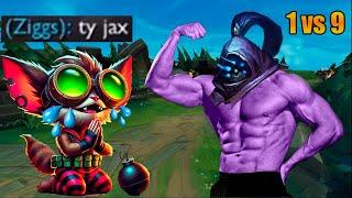 La MEJOR Partida De LOL De La HISTORIA! 1 vs 9 Con JAX Y Me Dan Las GRACIAS!