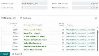 E invoice matching with Copilot in Dynamics 365 Business Central