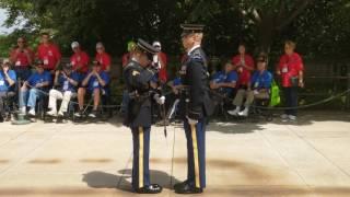 Equipment check Tomb of the Unknown Soldier changing of the guard Female Guard Commander