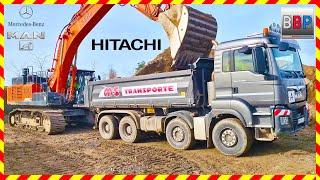 Hitachi ZX490 & MAN, Mercedes-Benz Trucks, Heilbronn, 2024.  #hitachiexcavator