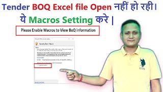 Please Enable Macros to View BOQ information | Tender BOQ Excel File Macros Setting | #dsc_guru2023