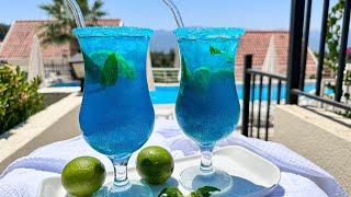Blue Lagoon Glitzer Cocktail I Alkoholfrei