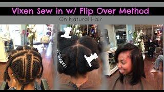 Afro Texture Hair gets Vixen Sew in/Flip over Method - L.A Stylist Lee