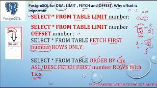 PostgreSQL DBA Day14 - PostgreSQL DQL LIMIT, OFFSET, FETCH, Fetch with ties Why LIMIT is important