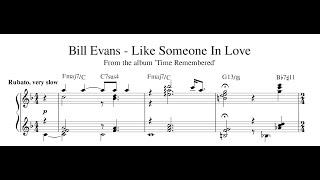 Bill Evans -  Like Someone In Love - Piano Transcription (Sheet Music in Description)