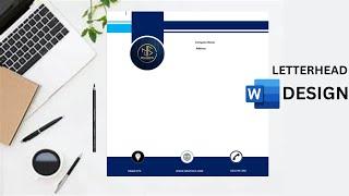 How to make Professional blue letterhead graphic template in MS word | Letterhead design in ms word