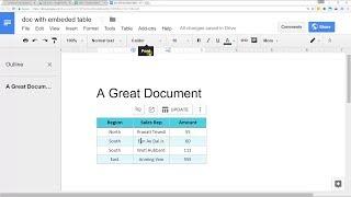 Embed a Spreadsheet from Google Sheets into Google Docs