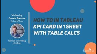 How to in Tableau in 5 mins: Make a KPI Card using Table Calculations