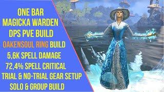 ESO One Bar Magicka Warden DPS PVE Build - High Isle - Oakensoul Ring Build