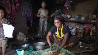 Organic village life || Cooking greens and potato vegetables in the village