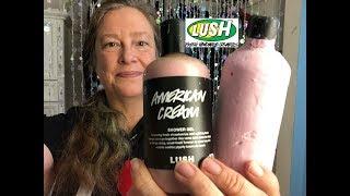 Lush 'American Cream shower gel liquid & naked versions demo and review