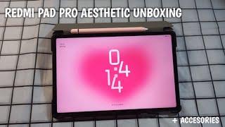 Redmi Pad Pro Aesthetic Unboxing ️ | setup | case & bag 