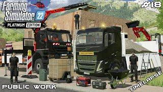 Transporting BUILDING MATERIALS with IVECO & VOLVO | Public Work | Farming Simulator 22 | Episode 18
