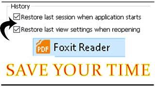 Foxit Reader setting: ENABLE continue where you left | No need to open books again and again "Foxit"