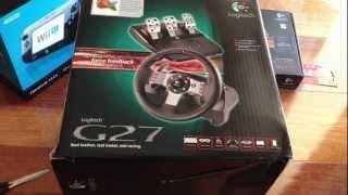 Logitech G27 Leather racing wheel unboxing