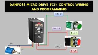 Danfoss FC51 micro drive control wiring and program in easy method.#danfoss
