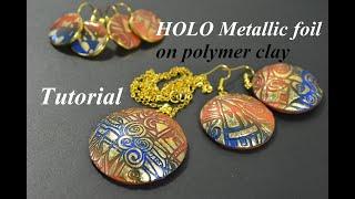 Holo effect on raw and baked polymer clay tutorial FIMO foil transfer