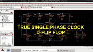 TSPC D-Flip Flop Design in Cadence Virtuoso.